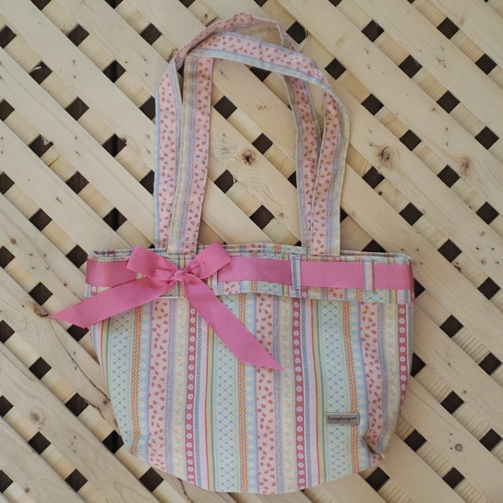 Longaberger stripped bag